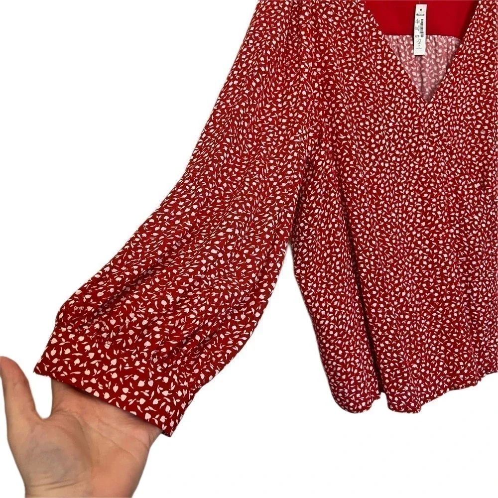 NWT Madewell Kinston Side-Button Wrap Top in Park Picnic Size XXL